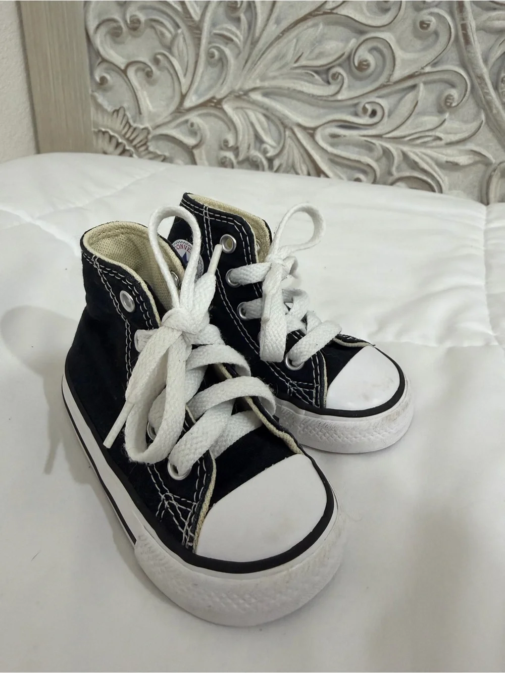 Converse Kids Black High-Top Sneakers with White Laces